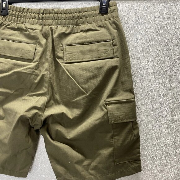 NEW HUGO BOSS Men’s Structured Cotton Drawstring Shorts Olive Green Size S - Picture 4 of 10